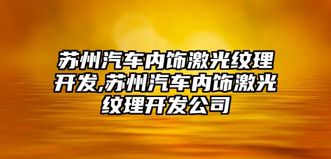 蘇州汽車內(nèi)飾激光紋理開發(fā),蘇州汽車內(nèi)飾激光紋理開發(fā)公司