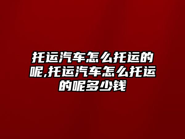 托運汽車怎么托運的呢,托運汽車怎么托運的呢多少錢