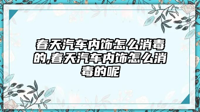 春天汽車內飾怎么消毒的,春天汽車內飾怎么消毒的呢