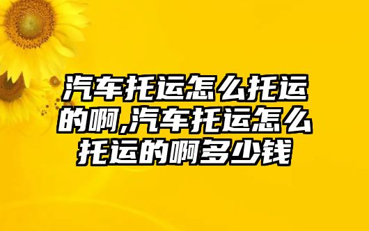 汽車托運怎么托運的啊,汽車托運怎么托運的啊多少錢