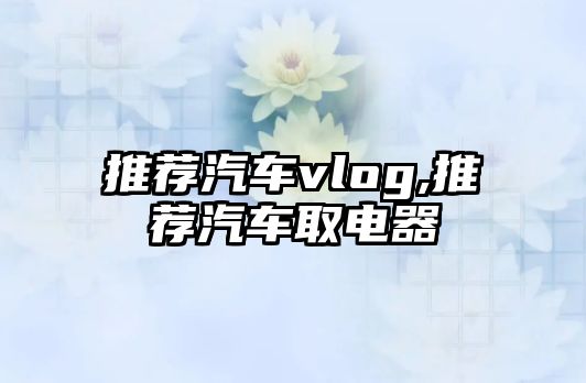 推薦汽車vlog,推薦汽車取電器