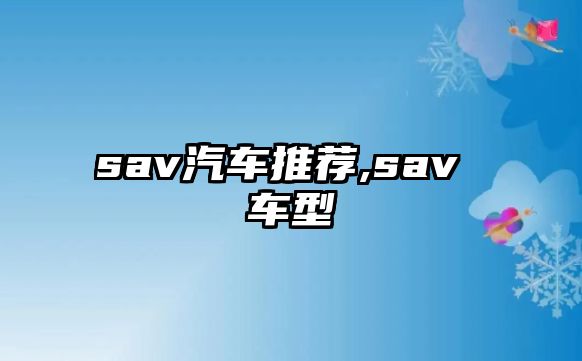 sav汽車推薦,sav 車型