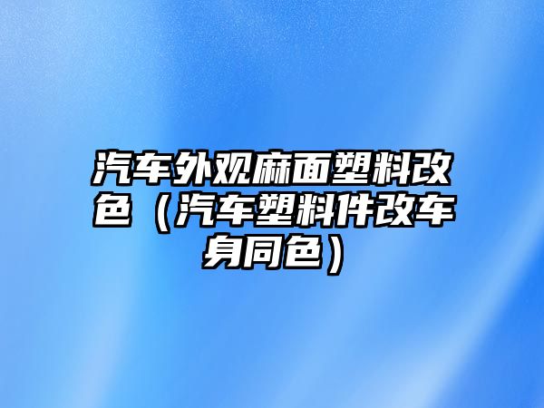 汽車外觀麻面塑料改色（汽車塑料件改車身同色）