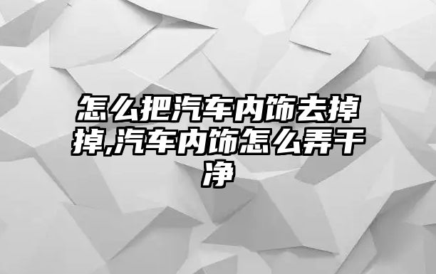 怎么把汽車內飾去掉掉,汽車內飾怎么弄干凈