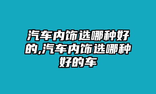 汽車內飾選哪種好的,汽車內飾選哪種好的車