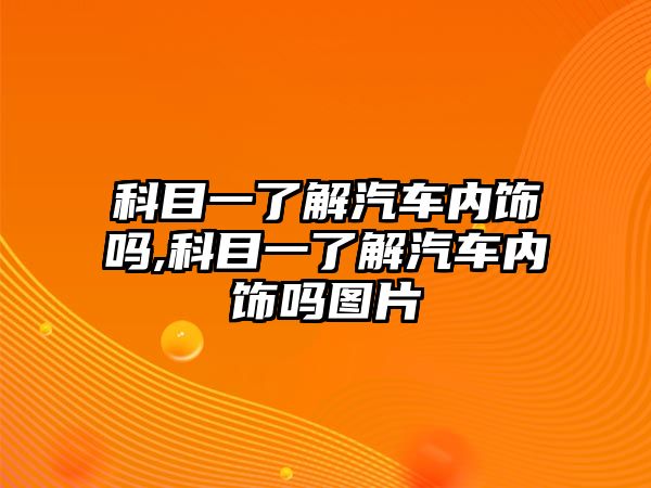 科目一了解汽車內飾嗎,科目一了解汽車內飾嗎圖片