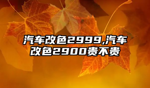 汽車改色2999,汽車改色2900貴不貴